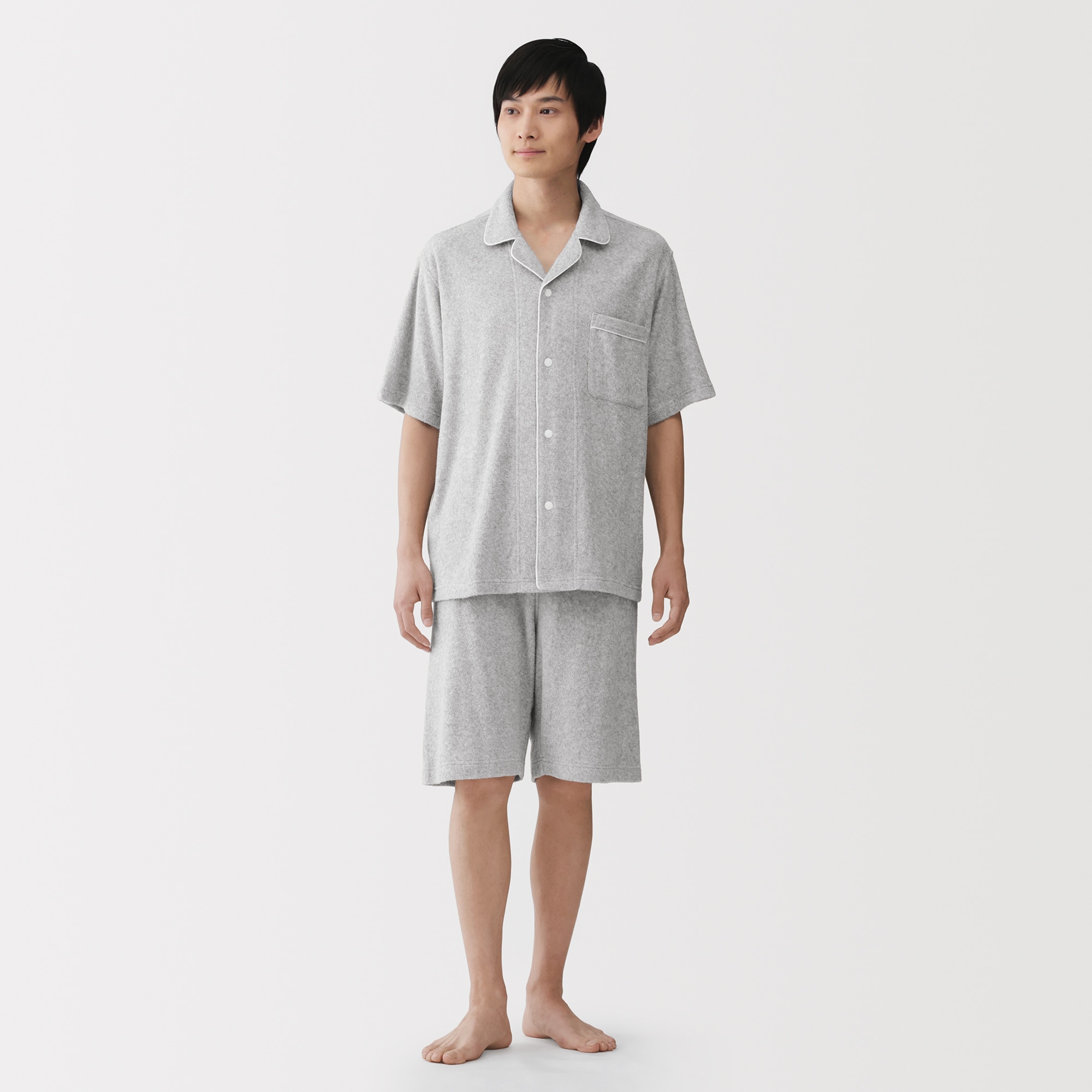 紳士　着るタオル　両面パイル　半袖パジャマ