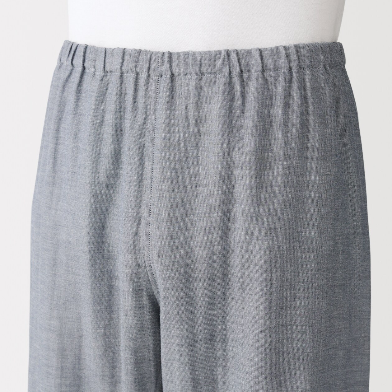 紳士　脇に縫い目のない　二重ガーゼ長袖パジャマ