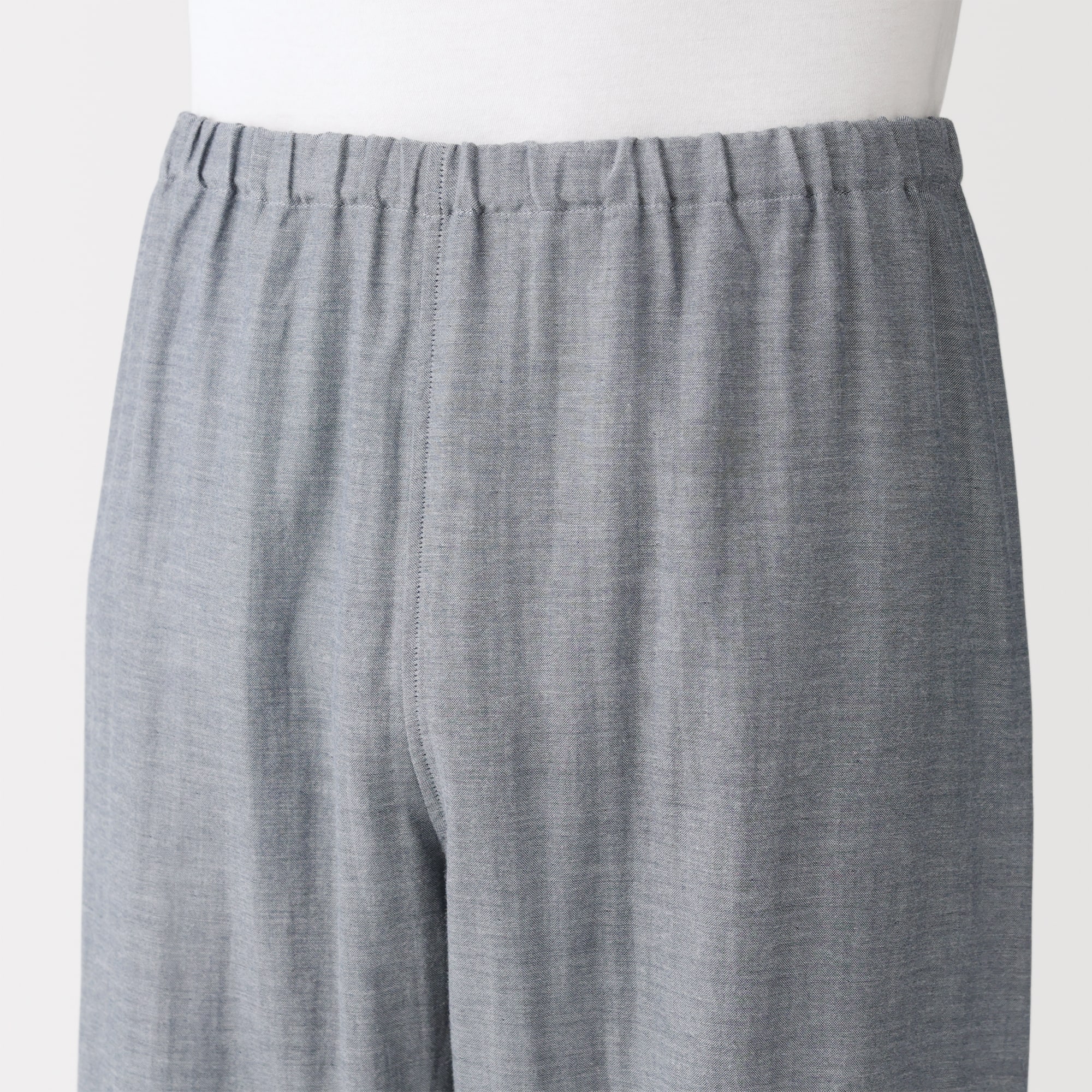 紳士　脇に縫い目のない　二重ガーゼ長袖パジャマ