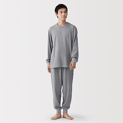 紳士　着るタオル　両面パイル　長袖ルームウエアセット