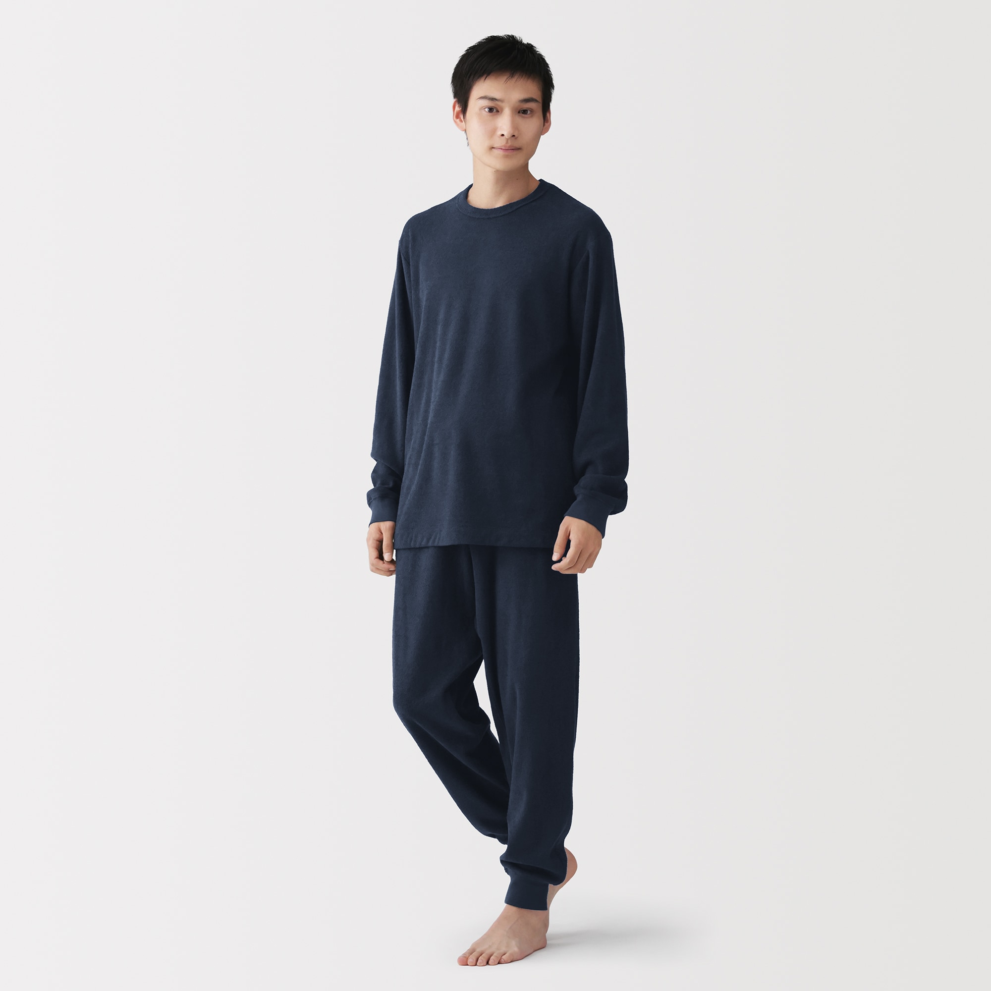 紳士 着るタオル 両面パイル 長袖ルームウエアセット | 無印良品