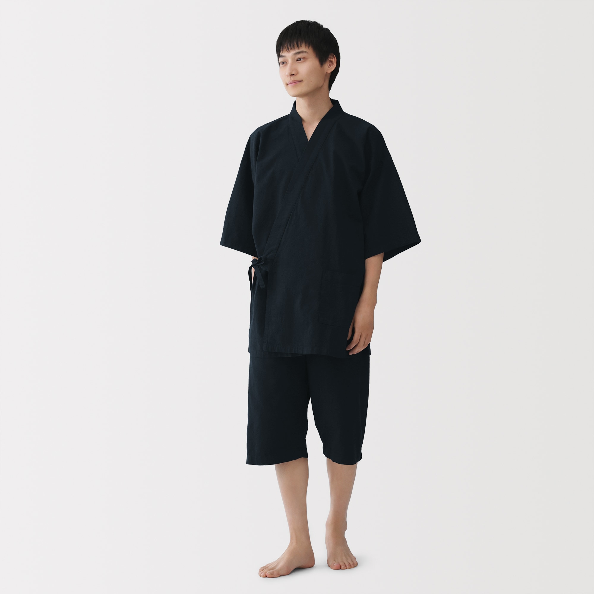 紳士　しじら織り　甚平