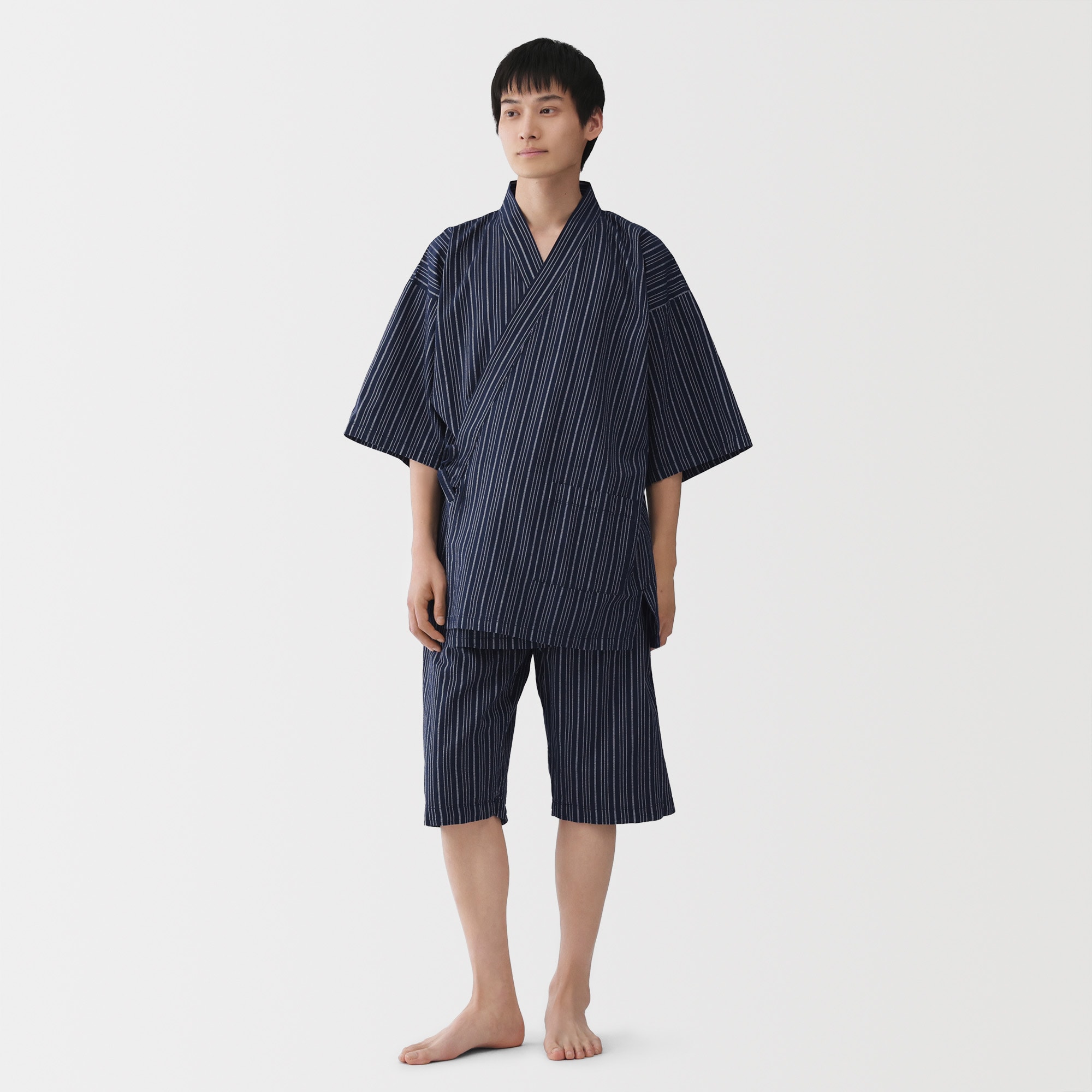 紳士　しじら織り　甚平