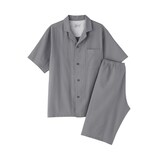 紳士　透かし　サッカー織り　半袖パジャマ