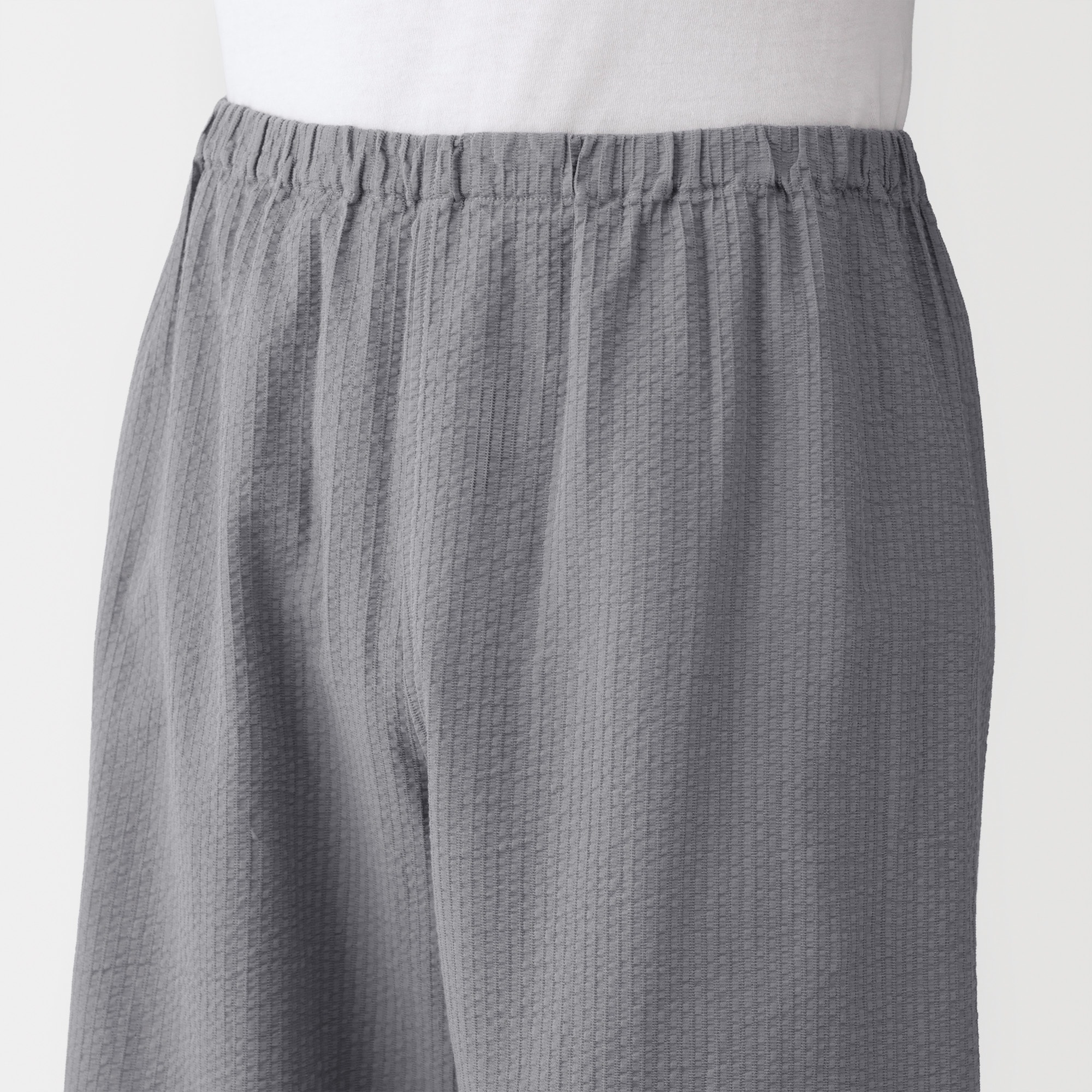 紳士　透かし　サッカー織り　半袖パジャマ