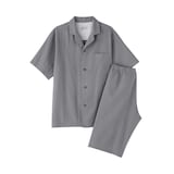 紳士　透かし　サッカー織り　半袖パジャマ