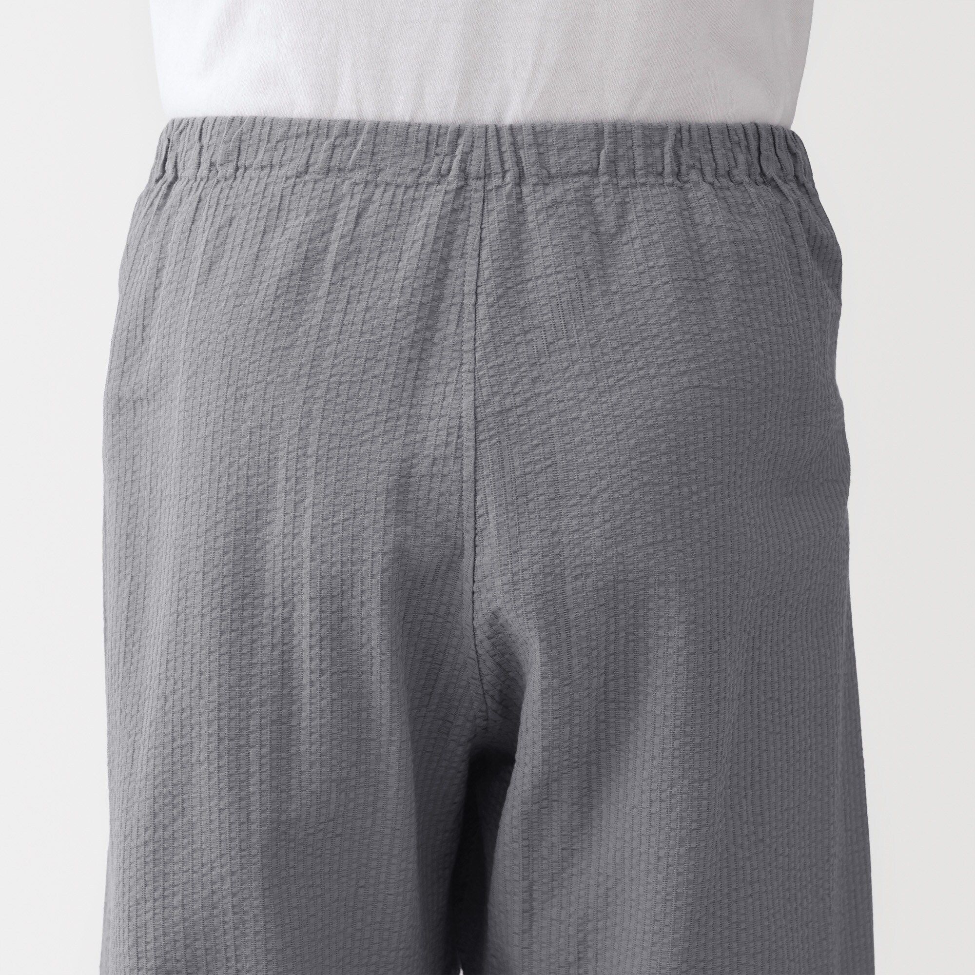 紳士　透かし　サッカー織り　半袖パジャマ