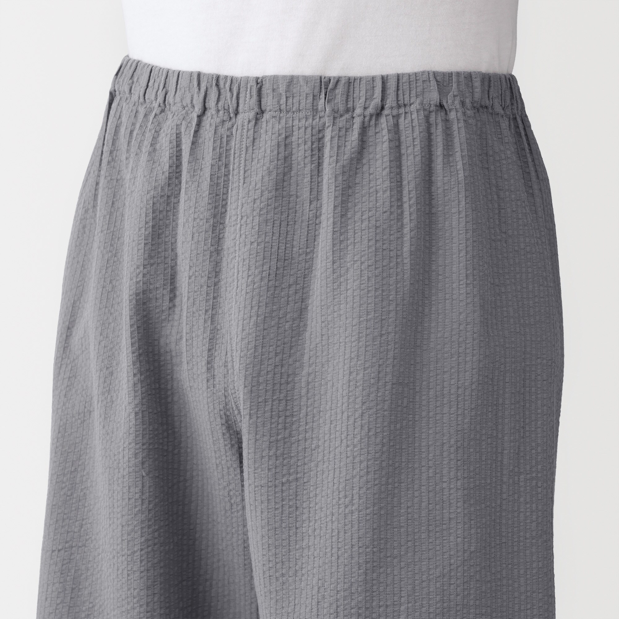 紳士　透かし　サッカー織り　半袖パジャマ