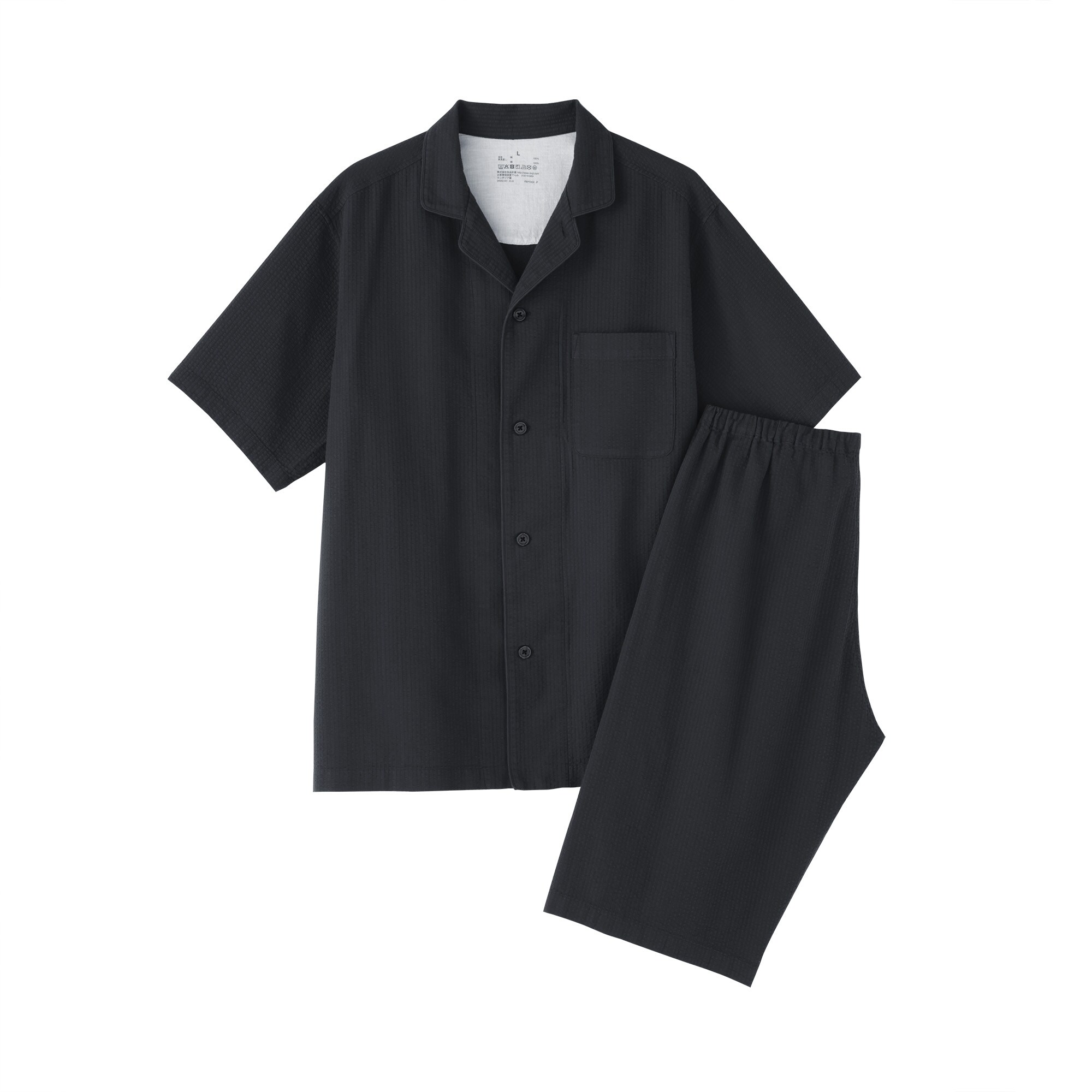 紳士　透かし　サッカー織り　半袖パジャマ