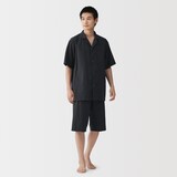 紳士　透かし　サッカー織り　半袖パジャマ