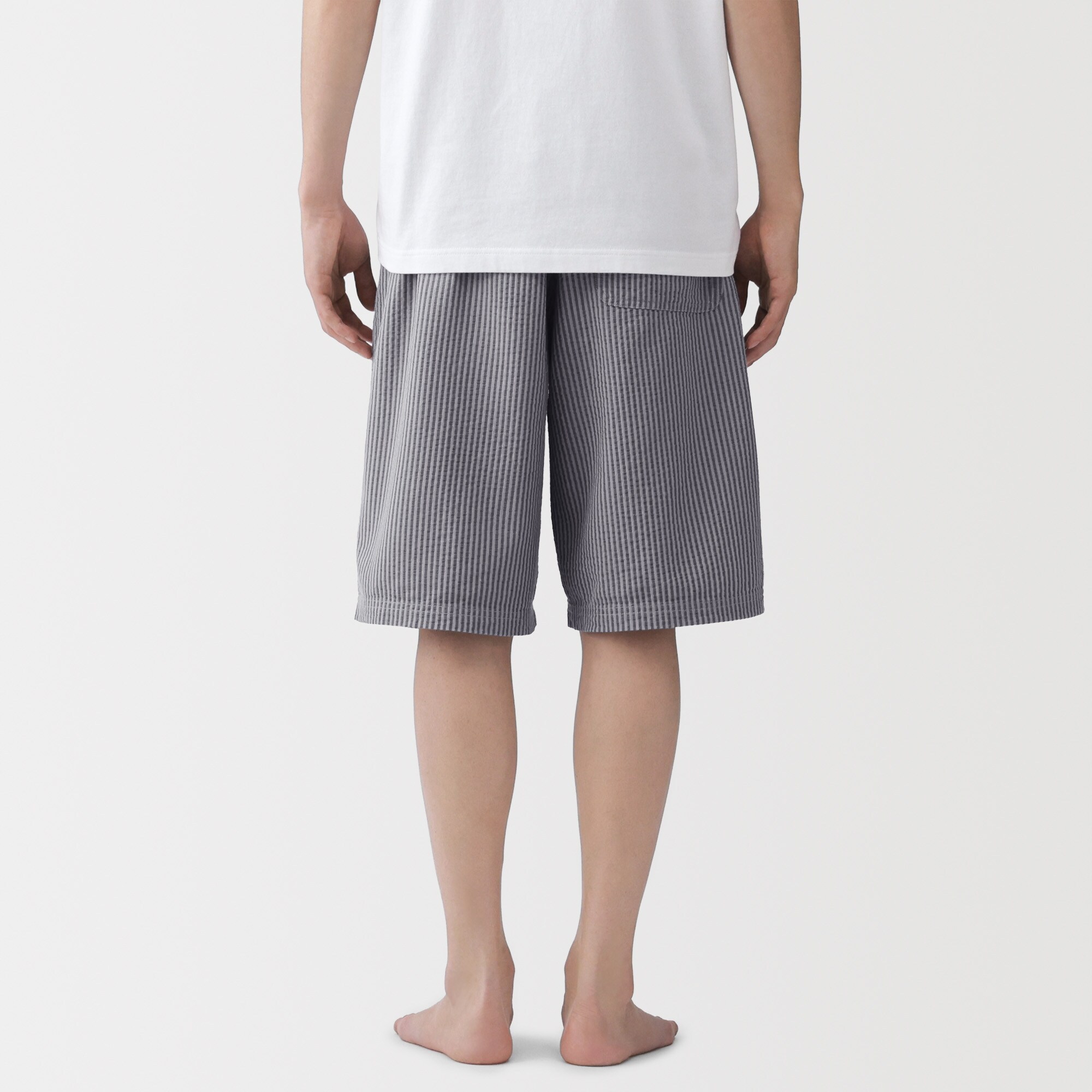 紳士　透かし　サッカー織り　ショートパンツ