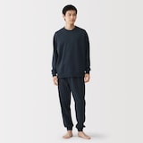 紳士　綿　裏毛　長袖ルームウェアセット