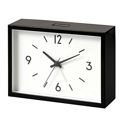 駅の時計・アラームクロック・黒