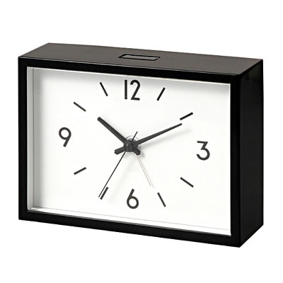 駅の時計・アラームクロック・黒