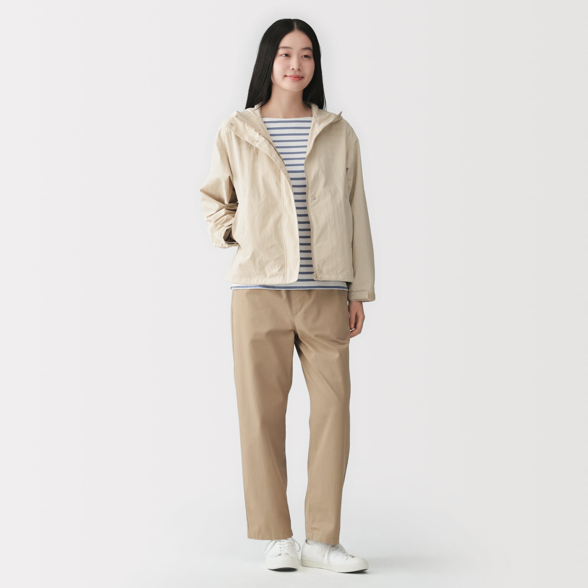 新品未使用　noble 接結タック編みフードプルオーバー　ベージュA セットアップセブン SETUP7 クロップドギャザーフードジャケットKNF144