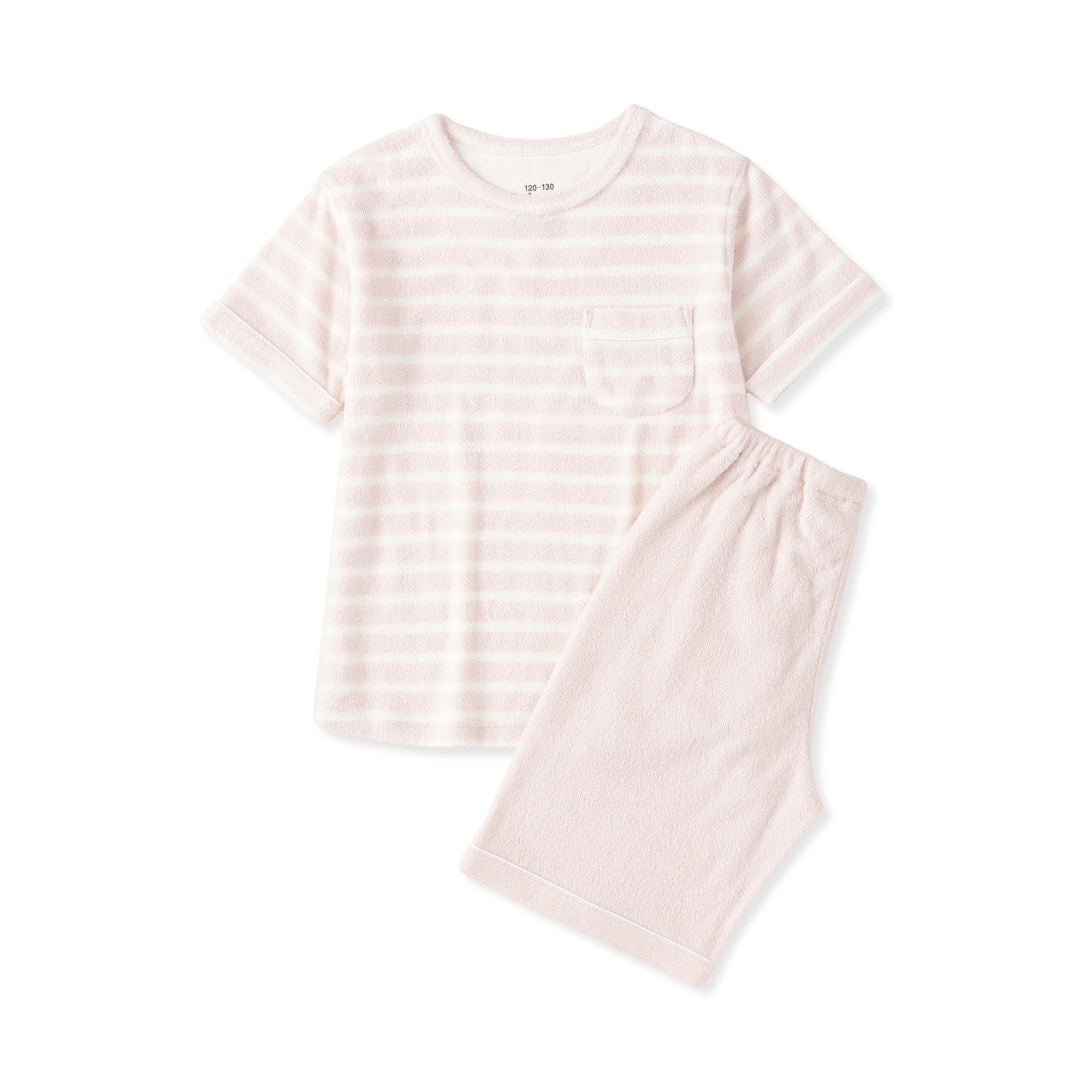 キッズ　着るタオル　両面パイル　半袖ルームウェアセット