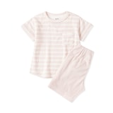 ベビー　着るタオル　両面パイル　半袖ルームウェアセット