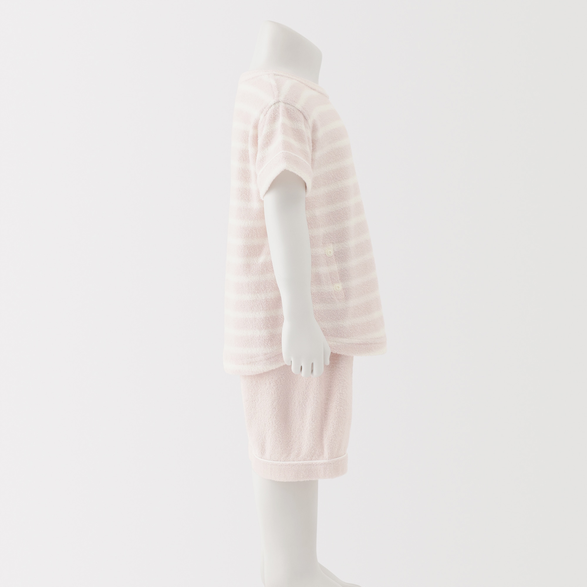 ベビー　着るタオル　両面パイル　半袖ルームウェアセット