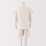 ベビー　着るタオル　両面パイル　半袖ルームウェアセット