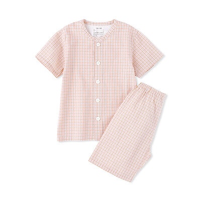 【ネットストア先行販売】キッズ　透かし　サッカー織り　半袖パジャマ