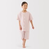 キッズ　透かし　サッカー織り　半袖パジャマ