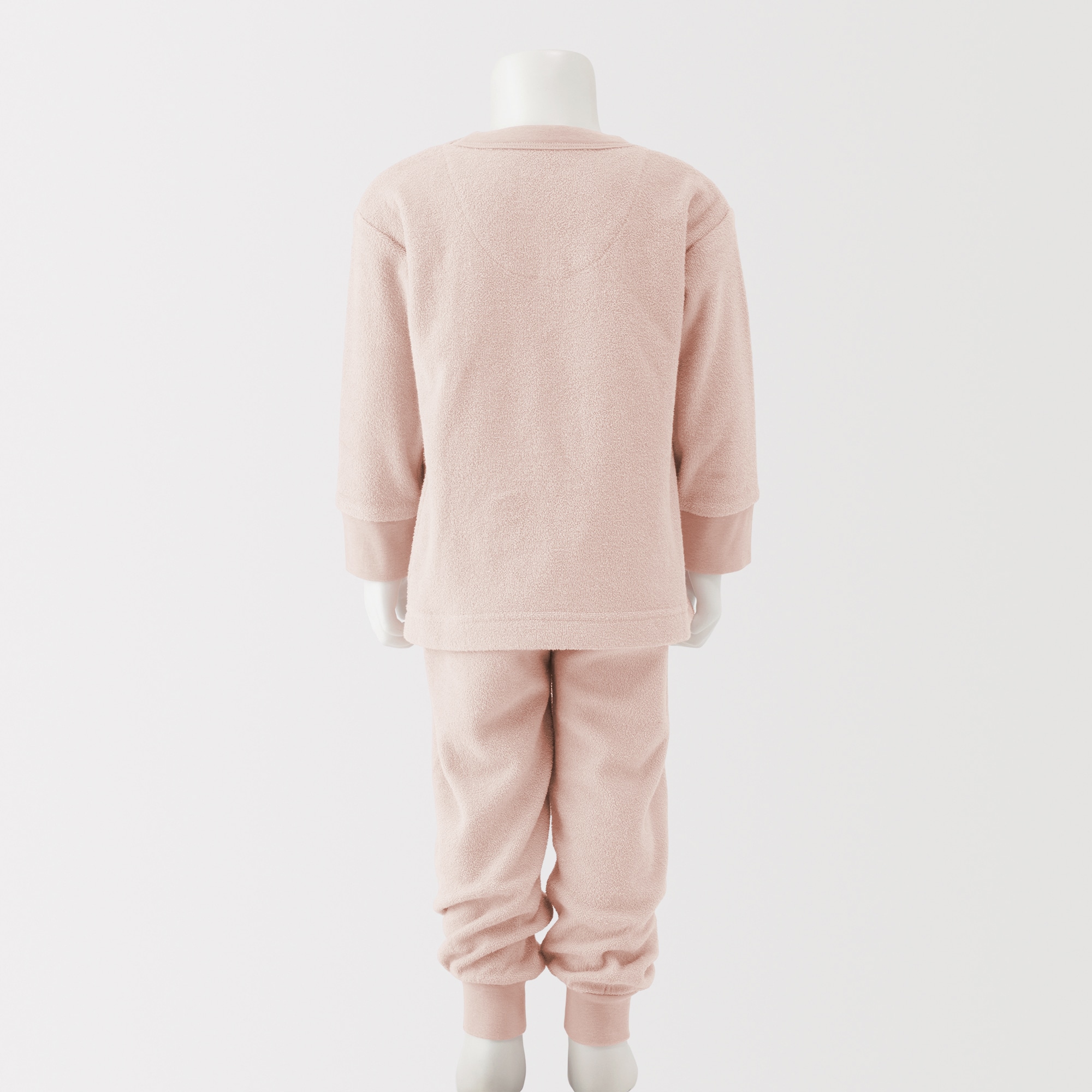 ベビー　着るタオル　両面パイル　長袖ルームウェアセット