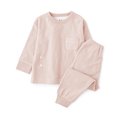 【１月中旬発売予定】ベビー　着るタオル　両面パイル　長袖ルームウェアセット