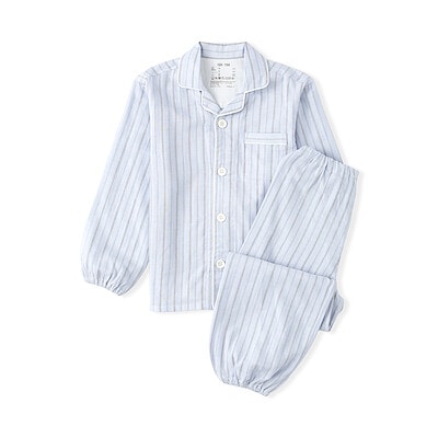 【ネットストア先行販売】キッズ　脇に縫い目のない　二重ガーゼ長袖パジャマ（2026年仕様）