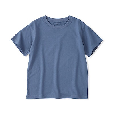 キッズ　綿天竺編みクルーネック半袖Ｔシャツ　無地