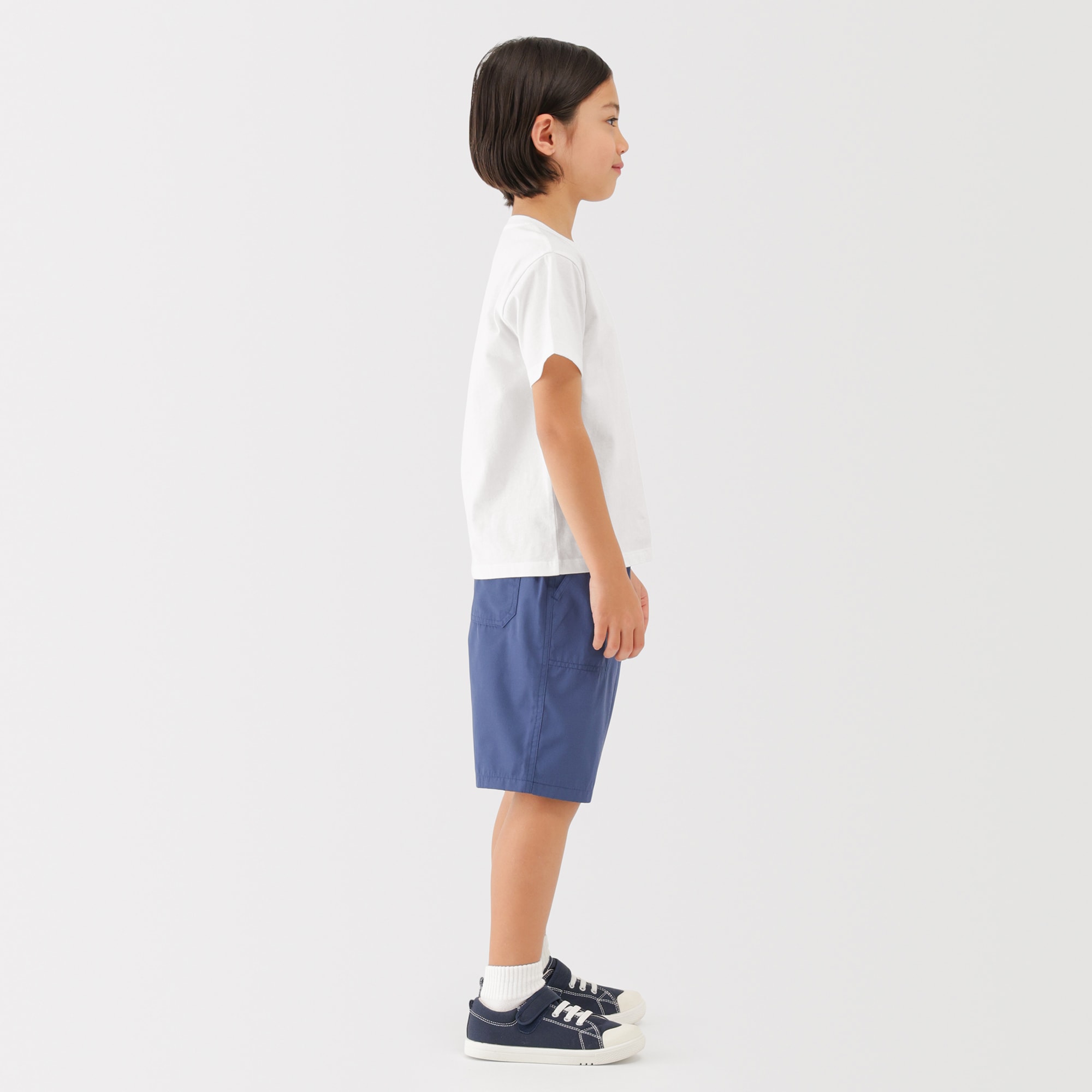 キッズ　綿天竺編みクルーネック半袖Ｔシャツ　無地