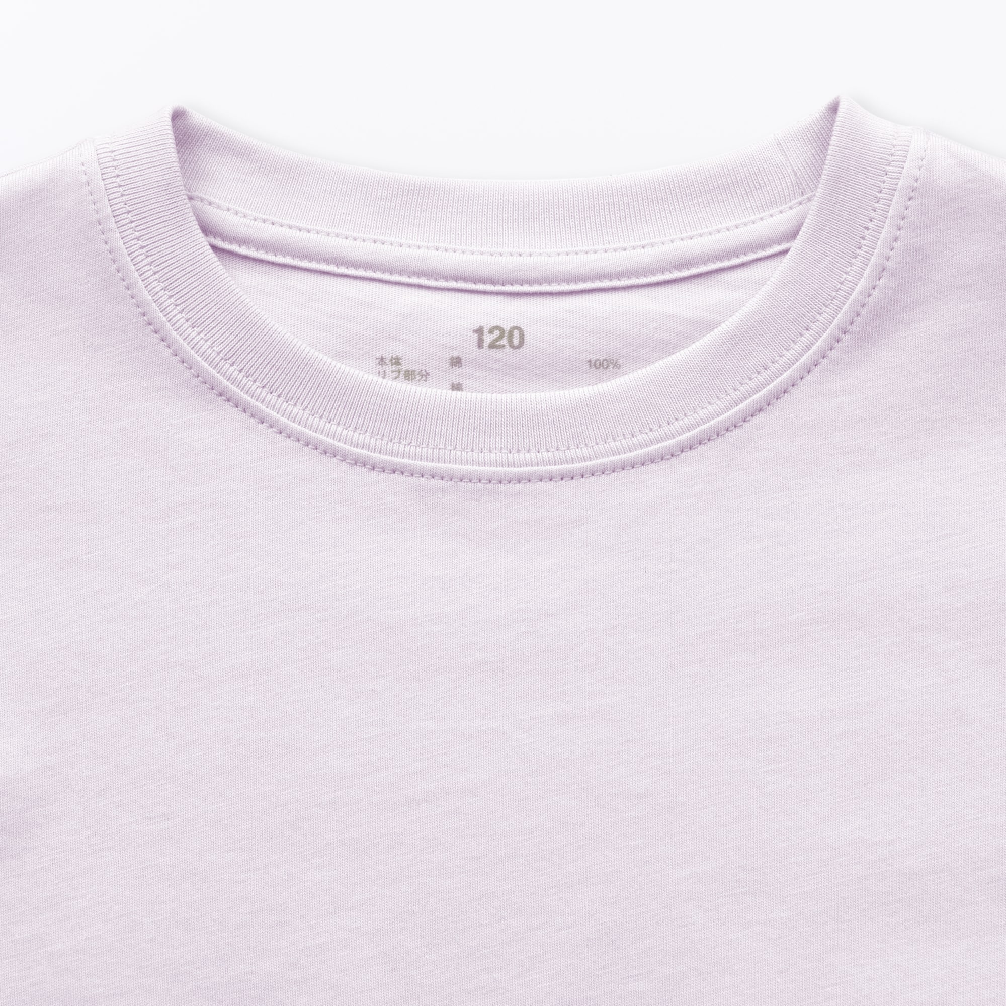 キッズ　綿天竺編みクルーネック半袖Ｔシャツ　無地