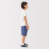 キッズ　綿天竺編みクルーネック半袖Ｔシャツ　無地