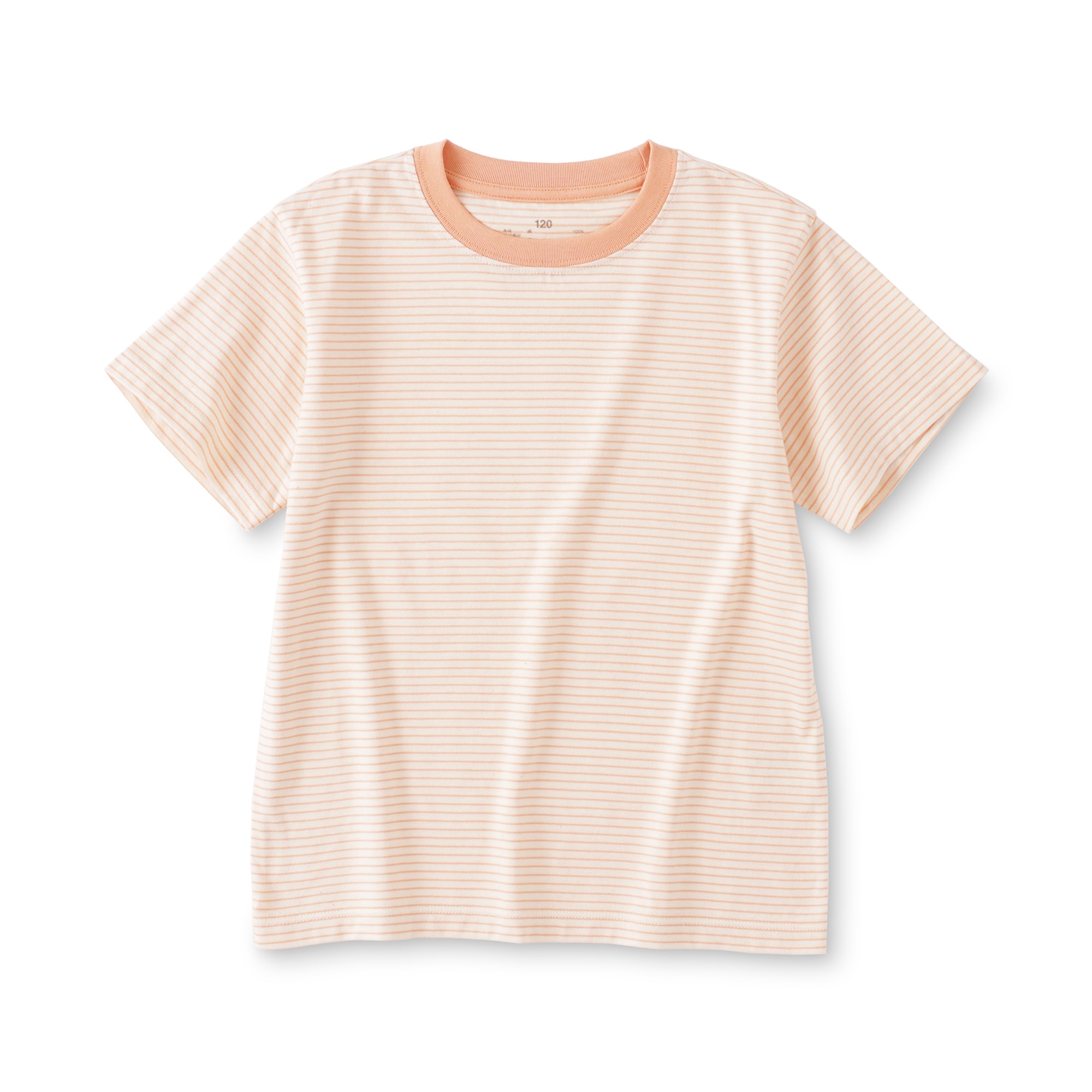 キッズ　綿天竺編みクルーネック半袖Ｔシャツ　ボーダー