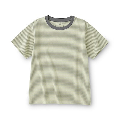 キッズ　綿天竺編みクルーネック半袖Ｔシャツ　ボーダー