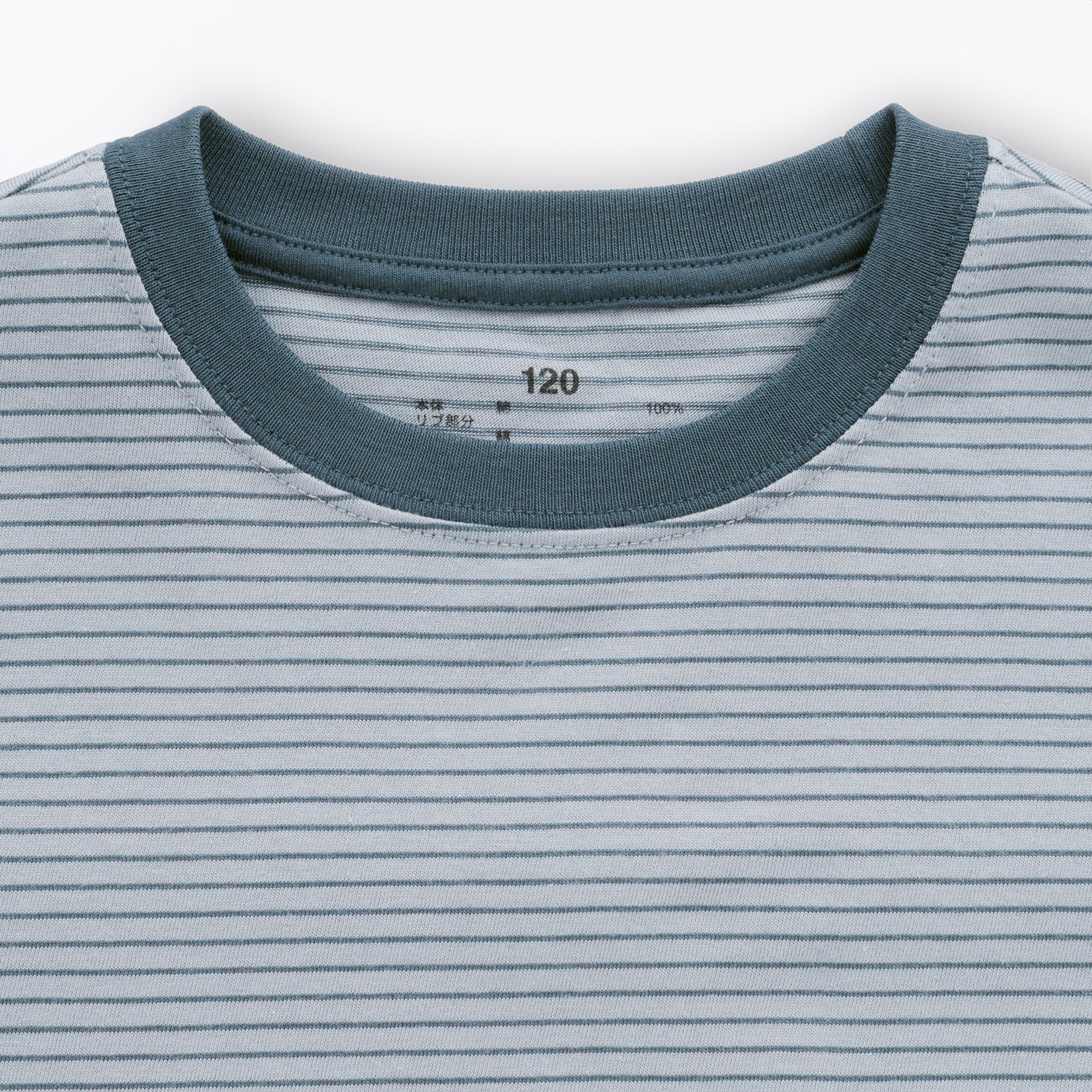 キッズ　綿天竺編みクルーネック半袖Ｔシャツ　ボーダー