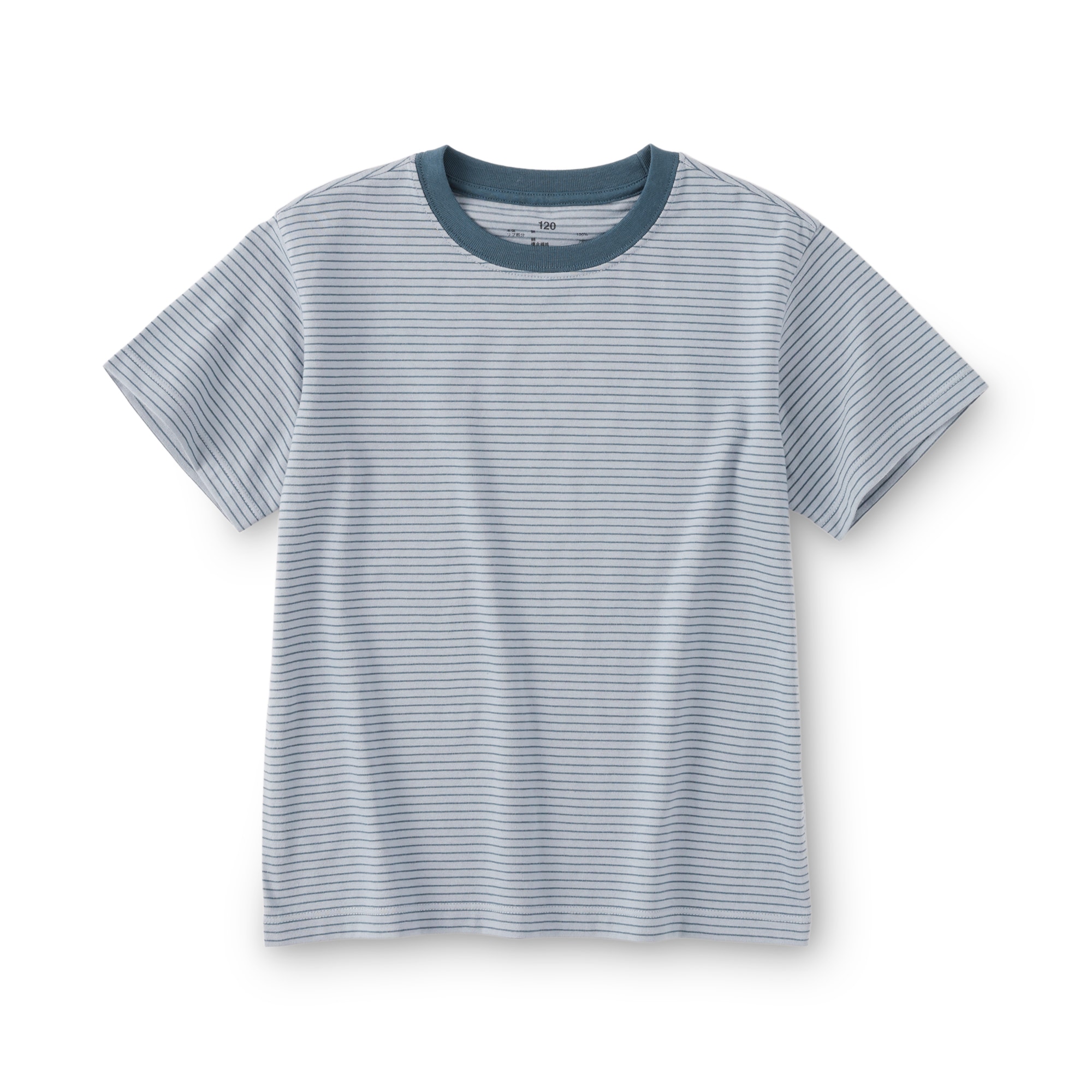 キッズ　綿天竺編みクルーネック半袖Ｔシャツ　ボーダー