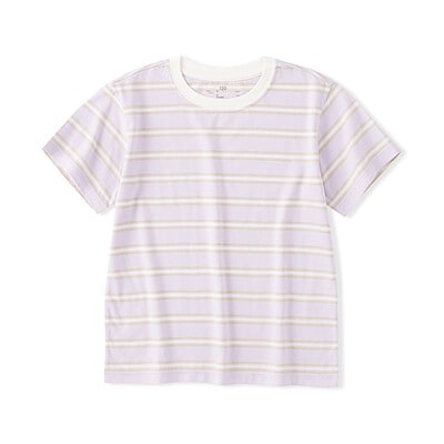 キッズ　綿天竺編みクルーネック半袖Ｔシャツ　ボーダー