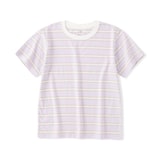 キッズ　綿天竺編みクルーネック半袖Ｔシャツ　ボーダー