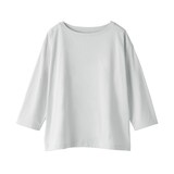 婦人　天竺編みボートネック七分袖Ｔシャツ