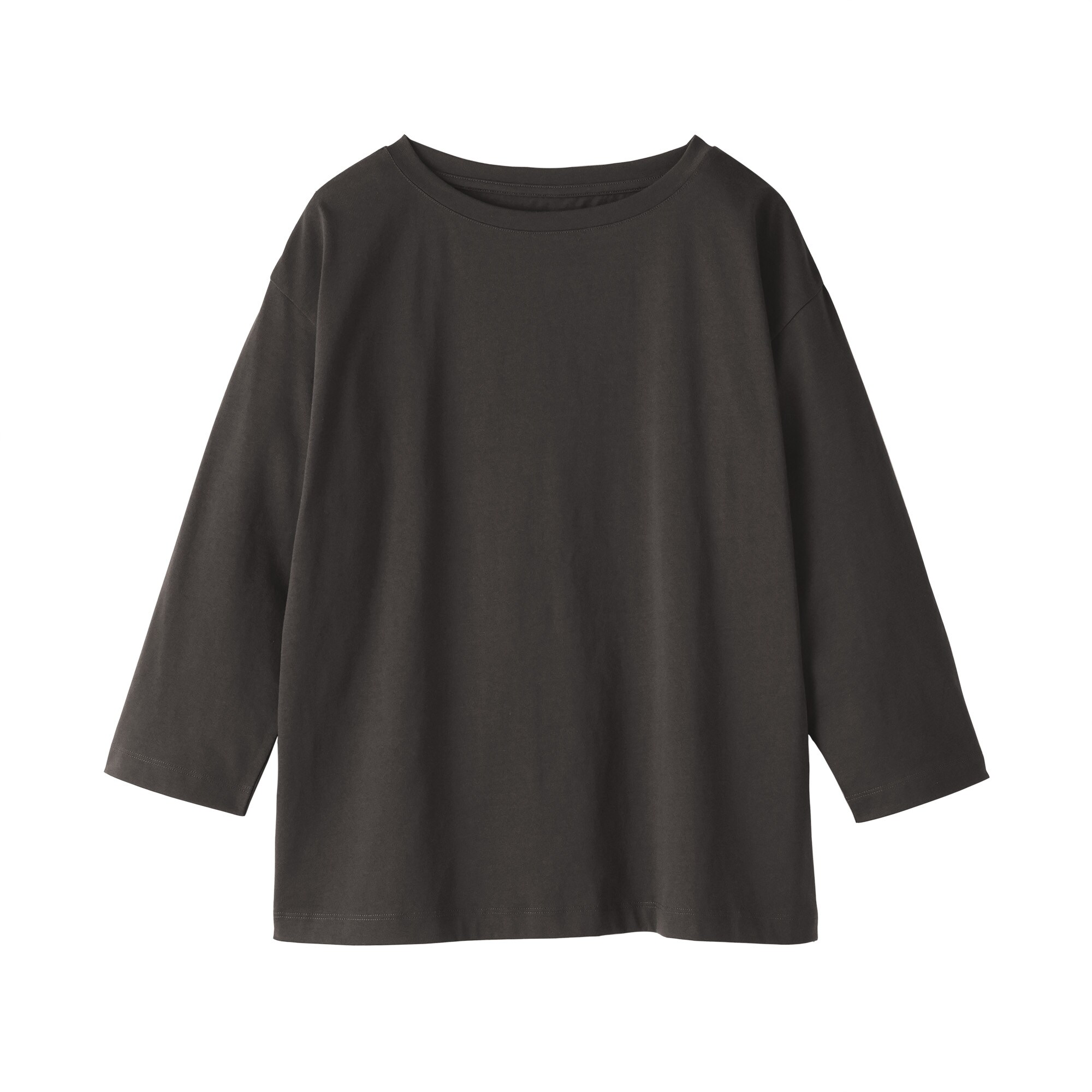 婦人　天竺編みボートネック七分袖Ｔシャツ