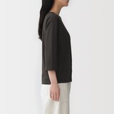 婦人　天竺編みボートネック七分袖Ｔシャツ