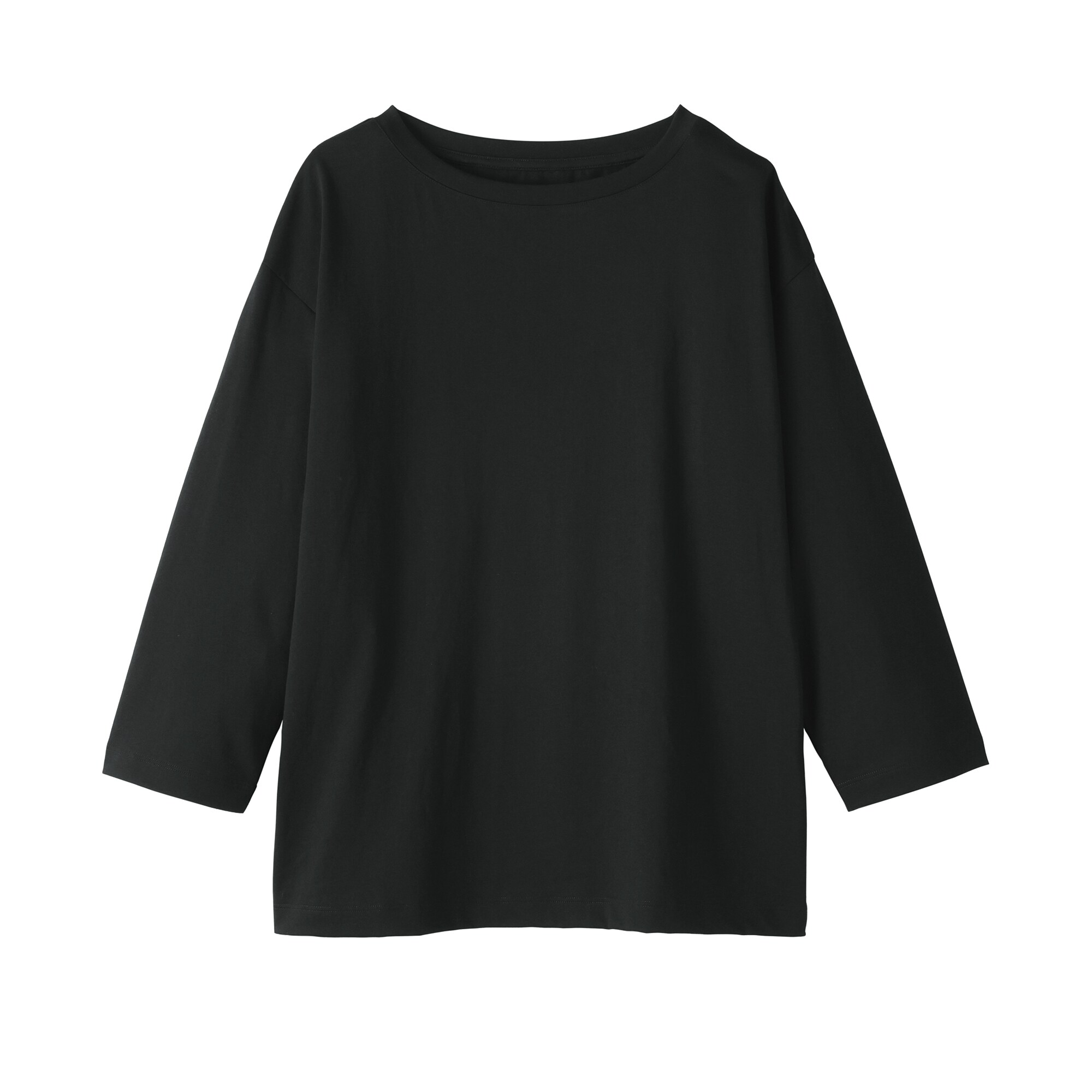 婦人　天竺編みボートネック七分袖Ｔシャツ