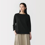 婦人　天竺編みボートネック七分袖Ｔシャツ
