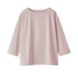 婦人　天竺編みボートネック七分袖Ｔシャツ
