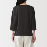 婦人　天竺編みボートネック七分袖Ｔシャツ