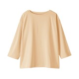婦人　天竺編みボートネック七分袖Ｔシャツ