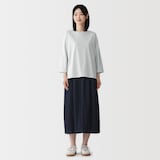 婦人　天竺編みボートネック七分袖Ｔシャツ