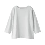 婦人　天竺編みボートネック七分袖Ｔシャツ
