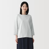 婦人　天竺編みボートネック七分袖Ｔシャツ