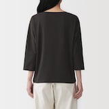 婦人　天竺編みボートネック七分袖Ｔシャツ